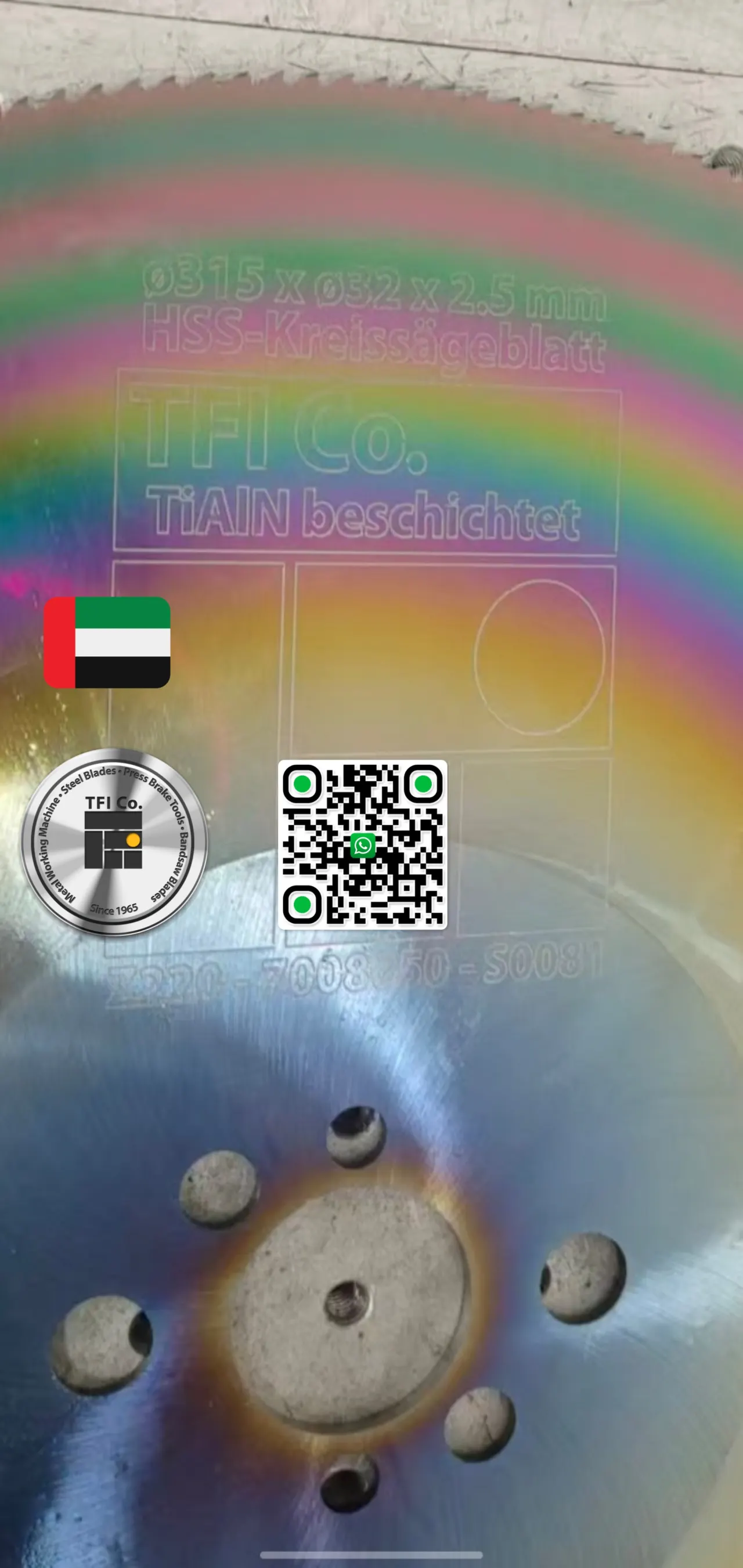HSS Circular Saw Blade TFI CO, TiAlN Coated, Dubai