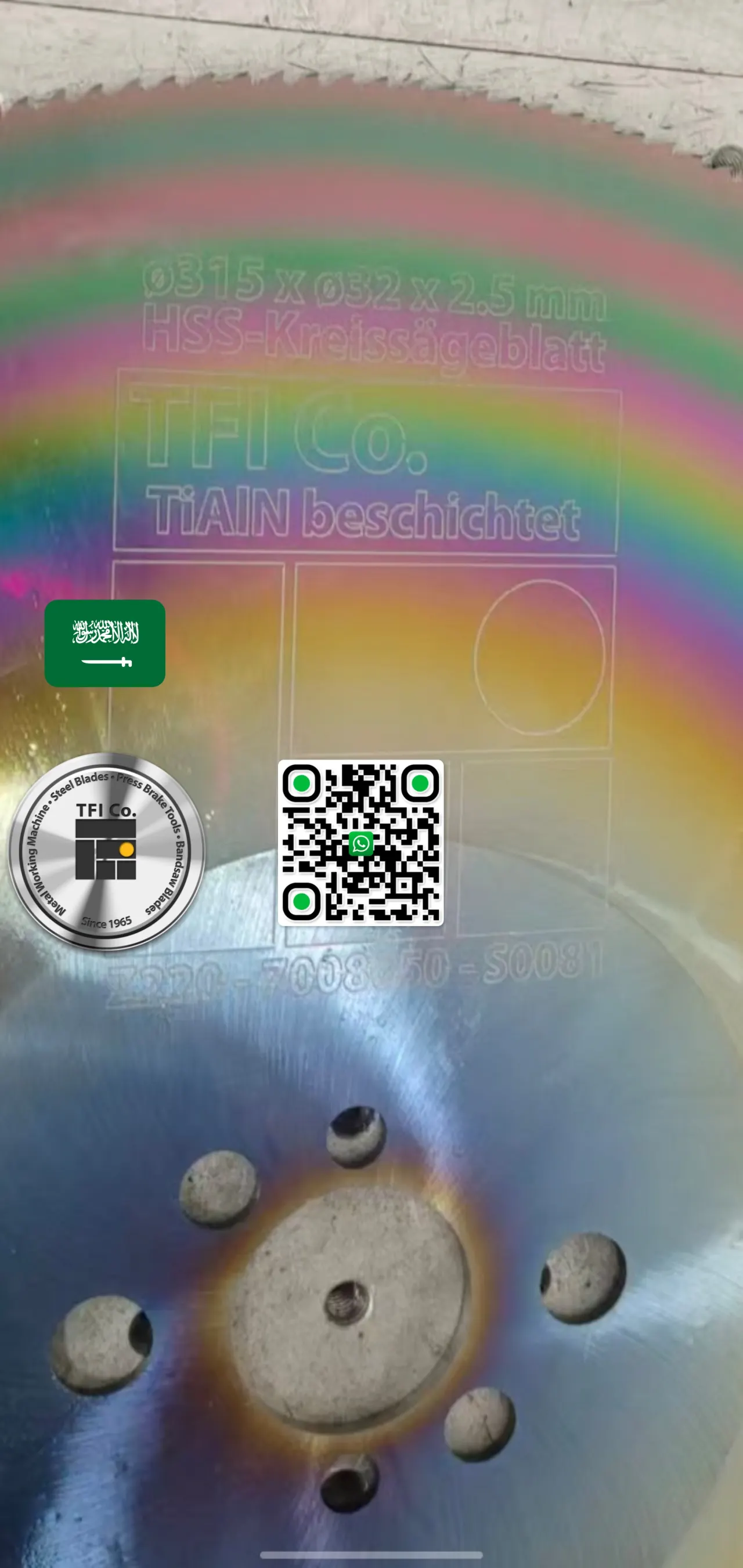 TiAlN Coated HSS Circular Saw Blade TFI CO Saudi Arabia
