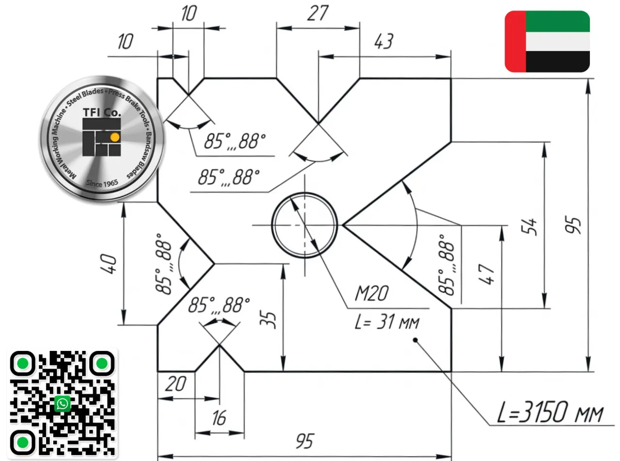 Promecam 3150 Bending Matrix 95 x 95 mm Dubai