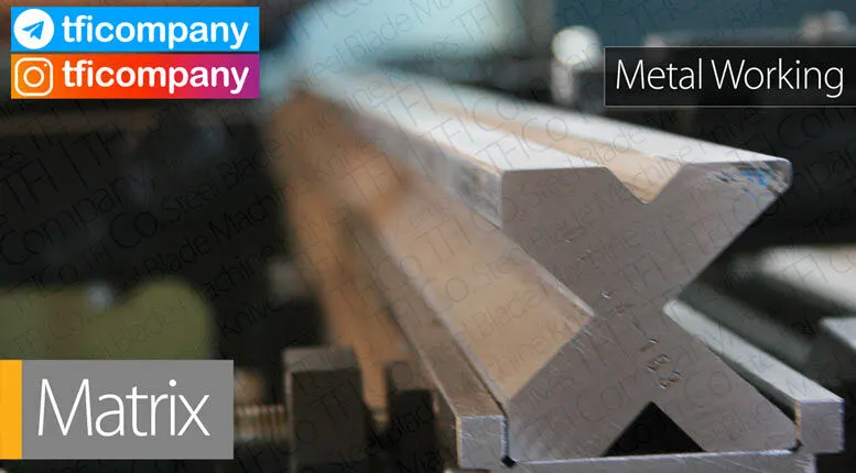 Multi-V bending matrix: a long steel die block with V-grooves on several sides