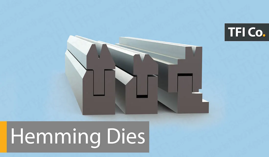 Drawing of press brake hemming dies for closing flanges